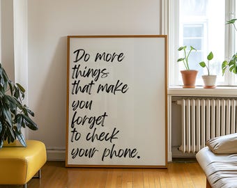 Do More Things Poster | Mindfulness Poster in Black and White
