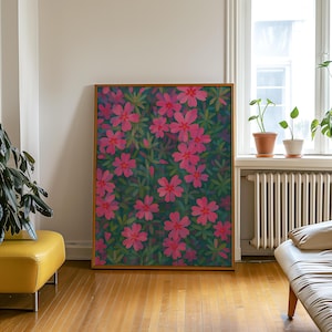 Affiche Fleurs roses | Gouache florale