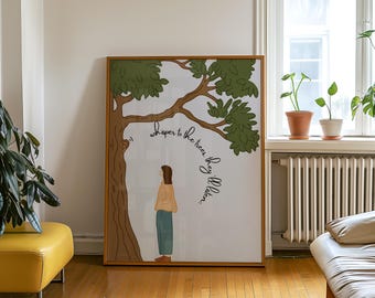 Whisper to the Trees Poster | Spiritual Nature Quote | Calming Botanical Style Wall Art