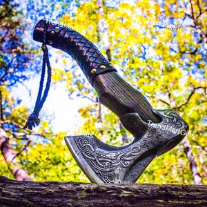 Hand Forged Viking Axe | Bearded Battle Axe | Custom Personalized Axe | Medieval Throwing Axe | Unique Gift For Him, Camping & Survival Tool