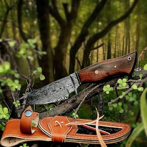 Custom Handmade Damascus Steel Hunting Knife, Camping Knife, Gift For Him, Outdoor Knife, Survival Knife, Birthday Gift, Wedding Gift