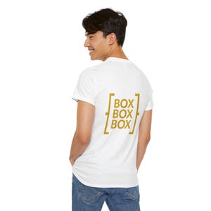 Formula 1 Golden Box, Box, Box T-shirt per adulti, maglietta per fan degli sport motoristici, maglietta per appassionati di corse, regalo per il Gran Premio, maglietta per amanti delle auto da corsa