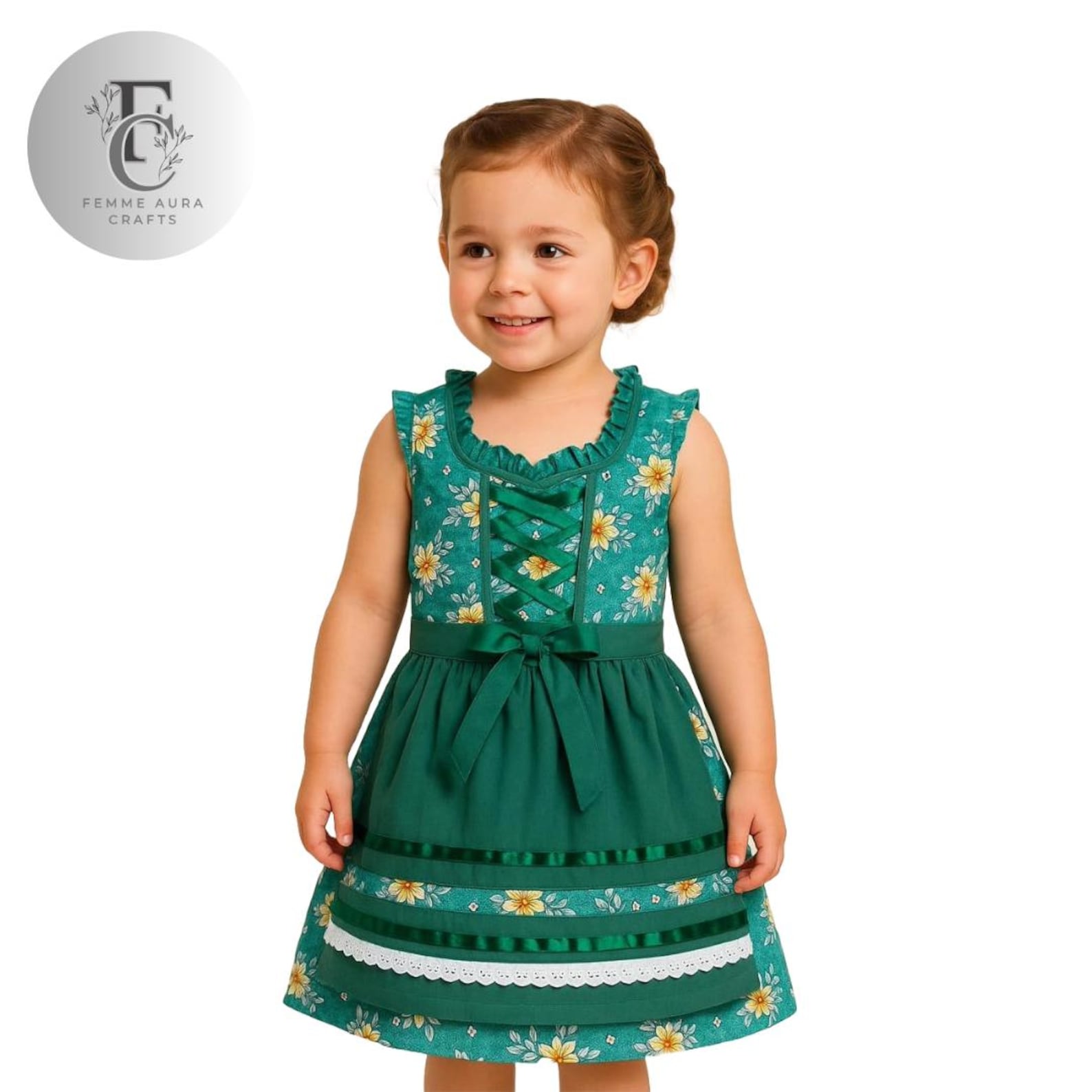Kids Oktoberfest Dress – Traditional Bavarian Dirndl for Girls – Toddler German