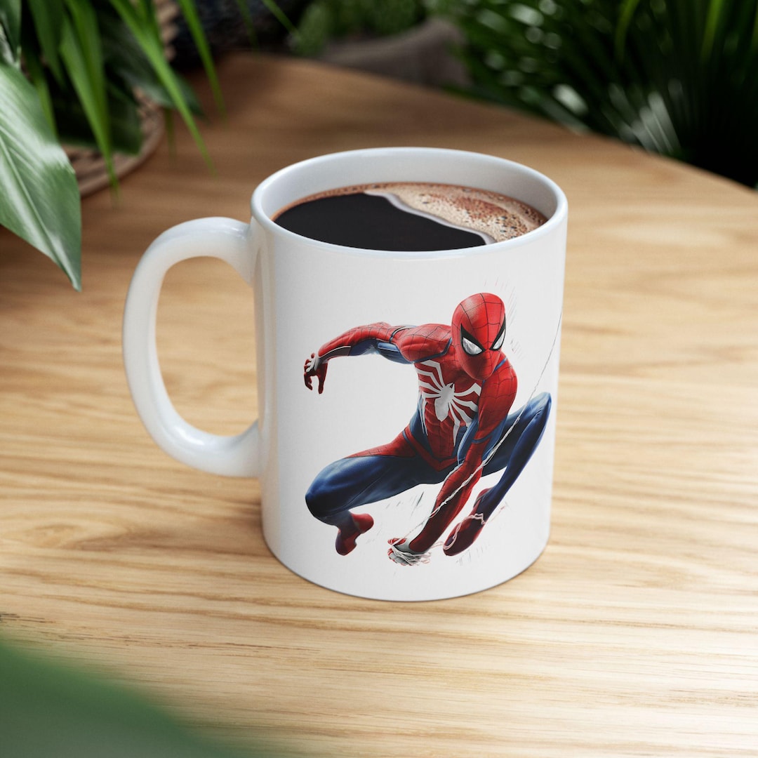 Spiderman Ceramic Mug - Comic Coffee Cup, Superhero Gift, Birthday ...