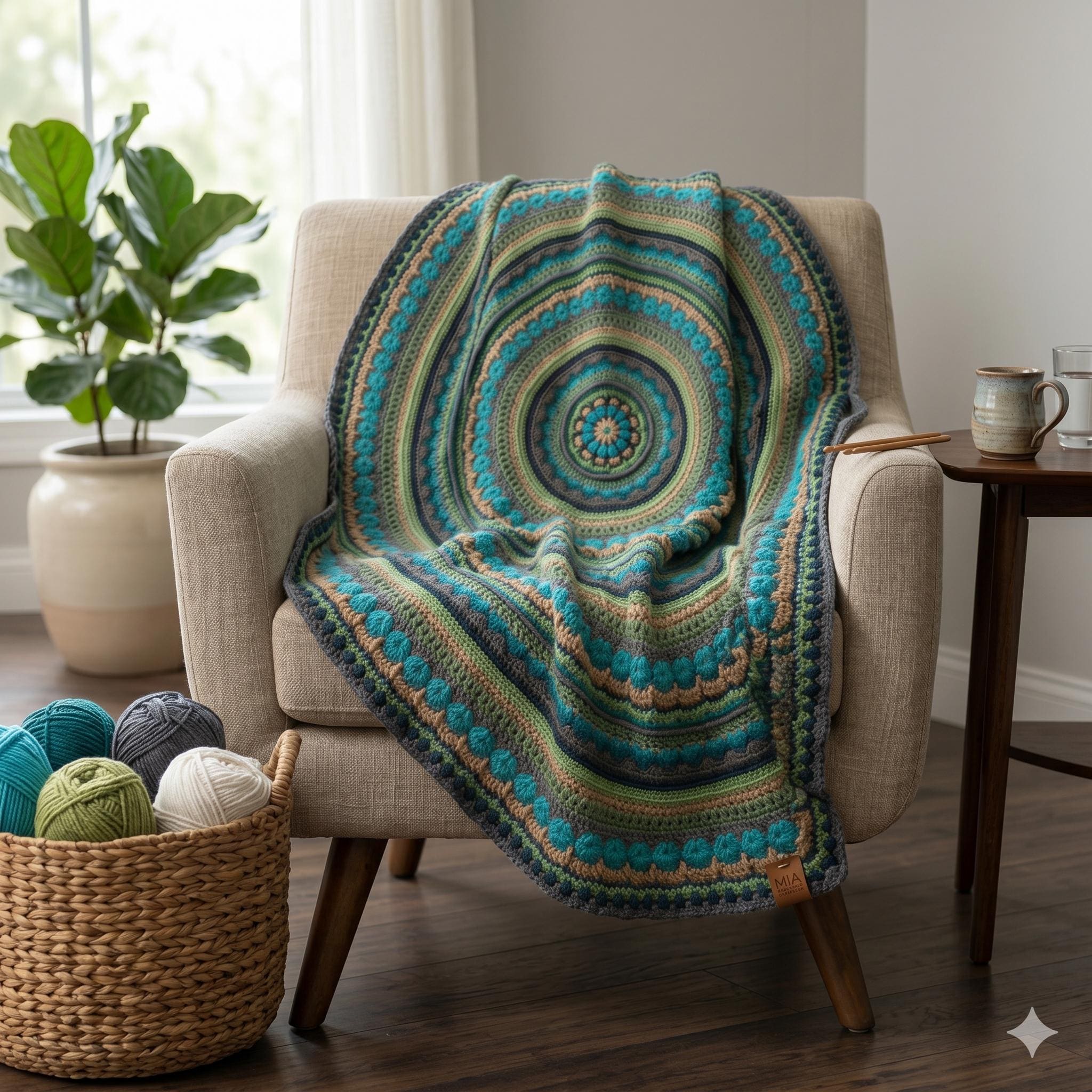 Round crochet blanket pattern - Etsy 日本