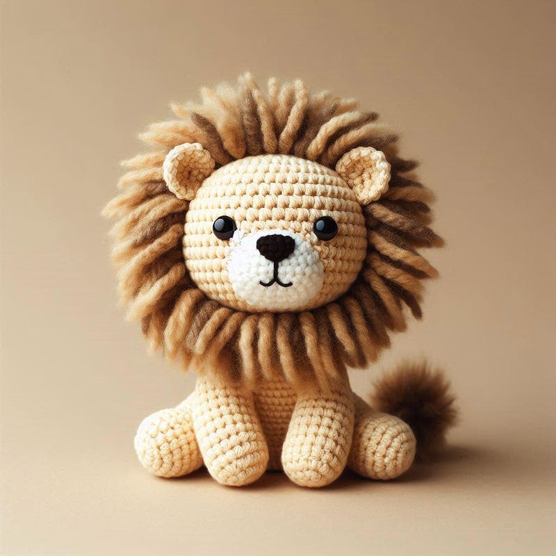 Organic Cotton Crochet Lion main image 1