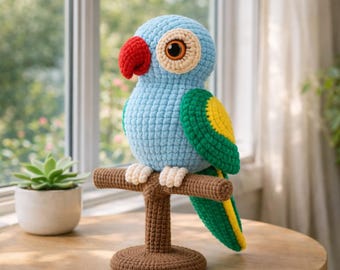 Parrot Amigurumi Crochet Pattern – Tropical Bird Plush Toy (PDF Tutorial)