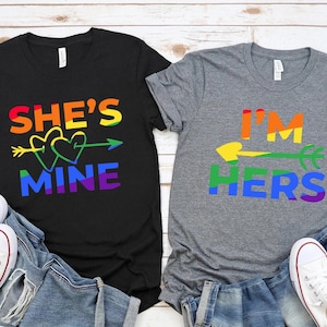 She&#39;s Mine I&#39;m Hers Shirts, Lesbian Shirts, Lesbian Couple,Couple LGBT,Lesbian Gift For Girlfriend,Lesbian Pride,Lesbian Shirts,Lesbian Gift