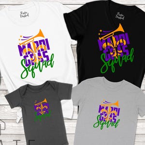 Fleur De Lis Fat Tuesday Gift Mardi Gras Carnival Party T-Shirt Parade Shirt King Cake Tee Mardi Gras Squad Shirt Mardi Gras Family Gift Tee