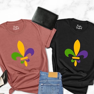 Mardi Gras Shirt Fleur De Lis Shirt Mardi Sign Shirt New Orleans Tee Flower De Luce Shirt Louisiana Tee Family Mardi Gras Shirt Couple Mardi