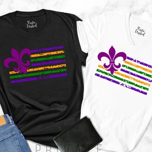 Mardi Gras Fleur De Lis Parades Shirt Fleur De Lis Clothing New Orleans Tee Womens Mardi Gras Vneck Shirt Fat Tuesday Gift Costume Party Tee