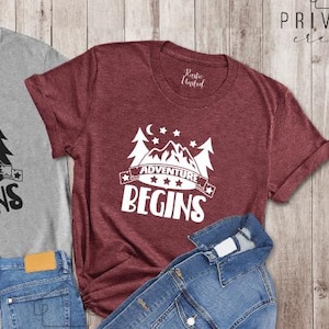 Adventure Shirt Nature Lover Shirt Adventure Begins Tee Camping Shirt For Couple Family Nature Travel Shirt Hiking Shirt Gift Explore Shirts