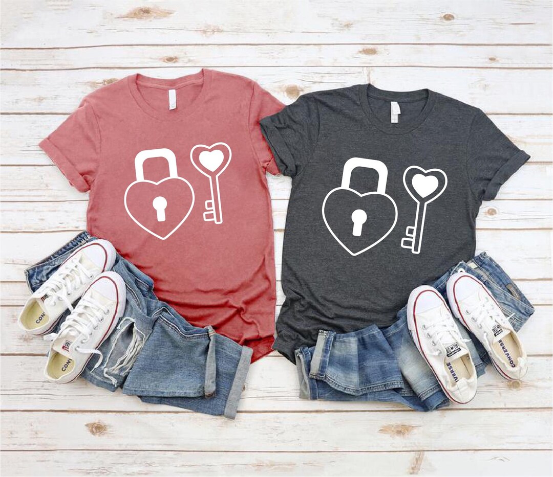 Lock and Key Couple Shirts – Matching Valentine Couples T-shirt - Etsy