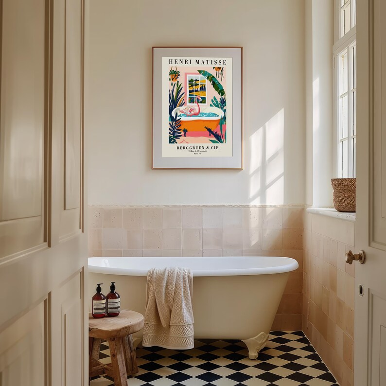 Flamingo Matisse Art Print, Maximalist Bathroom Poster - Etsy