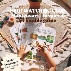 Bird Watching Printable Game Pack for Kids – Montessori-Inspired Activity Set | Educational Nature Worksheets | Instant Download