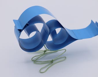 Baby bird made from recycled metal mini-blinds