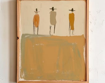 Three Cowboys Wall Art – Minimalist Western Decor – Neutral Rustic Cowboy Gift (Digital Download)