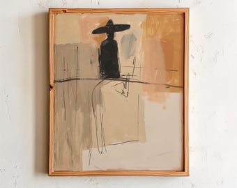 Minimalist Cowboy Print: Abstract Horse Rider - Western Wall Art (Digital Download