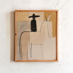 Minimalist Cowboy Horse Print: Abstract Western Art (Digital Download)
