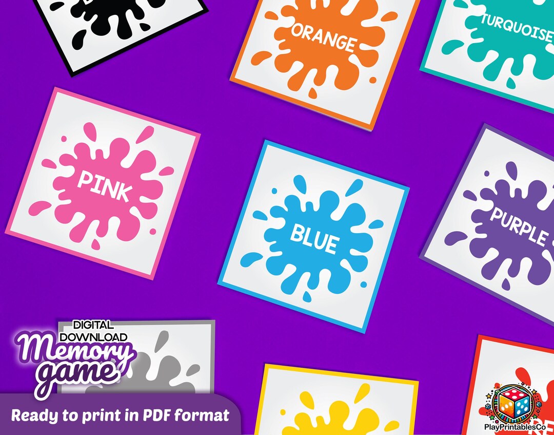 Color Matching Game for Kids: Printable Memory Cards (digital Download ...