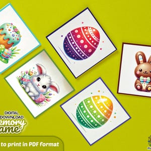 Juego de memoria de Pascua imprimible – Juego de asociación para niños en PDF – Actividad digital de Pascua para niños pequeños – Juego de primavera para el aula
