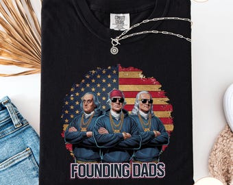 おもしろい建国の父ヒップホップ7月4日Tシャツ：コンフォートカラーズTシャツ