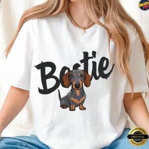 Bestie Dachshund Shirt, Cute Wiener Dog Tee, Comfort Colors Dog Lover Shirt, Pet Owner Gift, Dog Mom Dog Dad T-Shirt, Sausage Dog Top