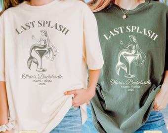 Camisa de despedida de soltera "Last Splash": Novia sirena, fiesta en la playa, colores cómodos