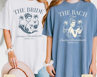 Retro Bachelorette Party Comfort Farben Shirt: Personalisiertes Bride Squad Tee