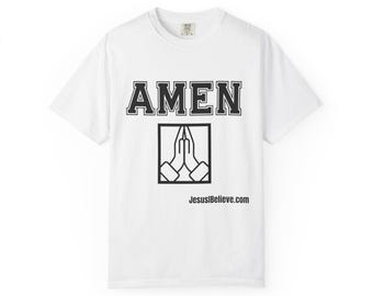 Praying Hands Graphic T-Shirt: Garment-Dyed Christian Tee