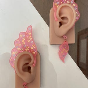 Pink Feather Ear Cuff - Etsy display picture 2