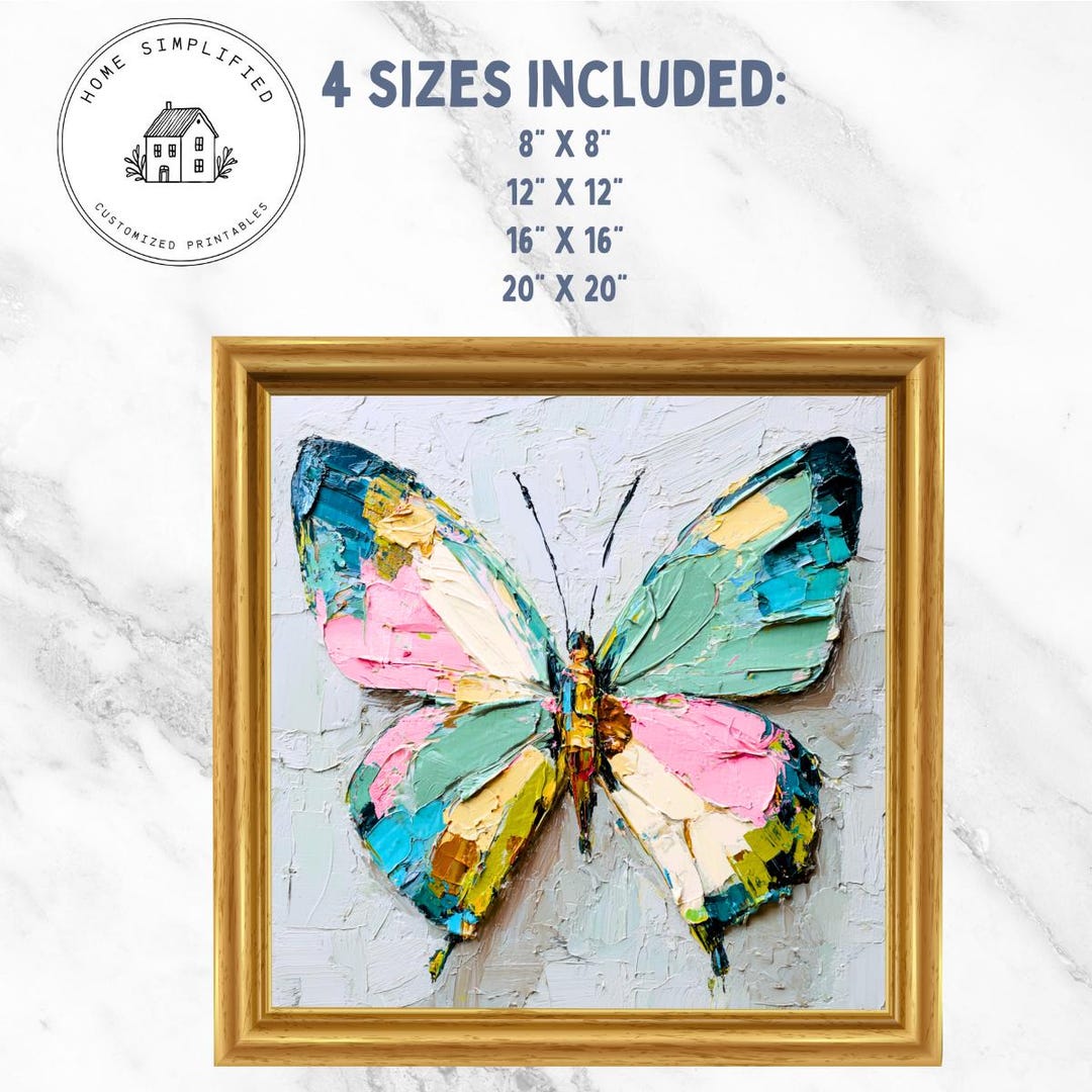 Abstract Butterfly Wall Art Printable; Colorful Butterfly Artwork ...