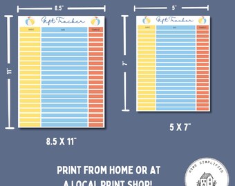 Pool Party Gift Tracker Printable; 5x7 & 8.5x11 PDF; Summer Birthday Thank You List; Pool Birthday Gift Log; Instant Download