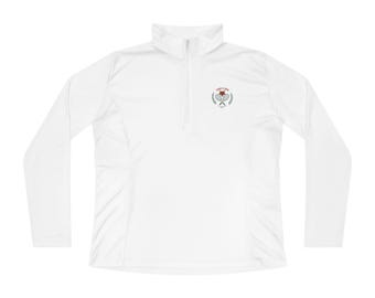 Craig's Crew Womens Tennis Quarter Zip, White Athletic Pullover, Preppy Country Club Top, Lightweight Performance Shirt, Tennis Team Apparel