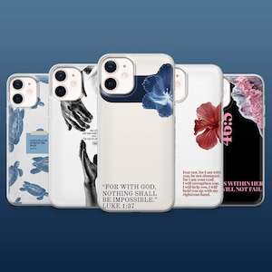 Bible Verse Phone Case Christianity Jesus Cover for iPhone 16Pro, 15, 14, 13, 12, Samsung S25, S24, S23, S22, A16, A55, A25, Pixel 9Pro, 8