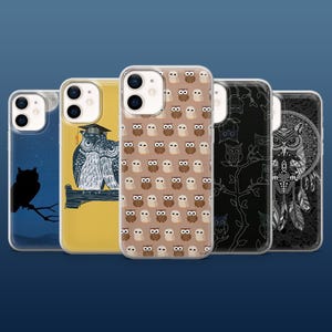 Owl Phone Case Pretty Bird Night Owl Cover for iPhone 16Pro, 15, 14, 13, 12, Samsung S25, S24, S23, S22, A16, A55, A25, Pixel 9Pro, 8