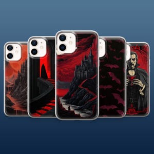 Dracula Phone Case Vampire Gothic Horror Cover for iPhone 16Pro, 15, 14, 13, 12, Samsung S25, S24, S23, S22, A16, A55, A25, Pixel 9Pro, 8
