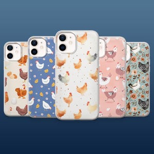 Chicken Phone Case Farm Animal Coop Hen Cover for iPhone 16Pro, 15, 14, 13, 12, Samsung S25, S24, S23, S22, A16, A55, A25, Pixel 9Pro, 8