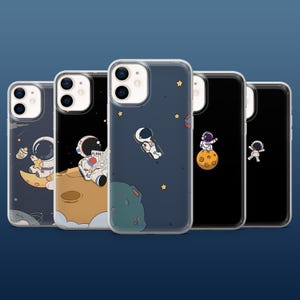 Mini Astronaut Phone Case Cosmos Explorer Space Cover for iPhone 16Pro, 15, 14, 13, 12, Samsung S25, S24, S23, S22, A16, A55, A25, Pixel 9