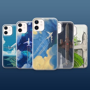 Luchtvaart telefoonhoesje Airplane Pilot Travel Jet Cover voor iPhone 16Pro, 15, 14, 13, 12, Samsung S25, S24, S23, S22, A16, A55, A25, Pixel 9Pro,