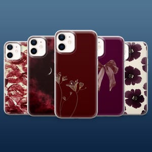 Burgundy Phone Case Dark Red Maroon Minimalist Cover for iPhone 16Pro, 15, 14, 13, 12, Samsung S25, S24, S23, S22, A16, A55, A25, Pixel 9Pro