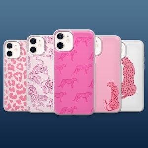 Pink Cheetah Phone Case Animal Print Cute Leopard Cover for iPhone 16Pro, 15, 14, 13, 12, Samsung S25, S24,S23,S22,A16,A55,A25, Pixel 9Pro,8