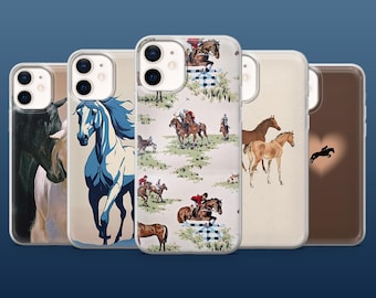 Horse Phone Case Personalized Equestrian Cover for iPhone 16Pro, 15, 14, 13, 12, Samsung S25, S24, S23, S22, A16, A55, A25, Pixel 9Pro, 8