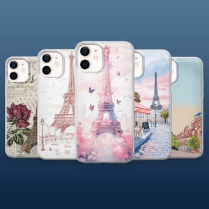 Paris Phone Case France Eiffel Tower Cover for iPhone 16Pro, 15, 14, 13, 12, Samsung S25, S24, S23, S22, A16, A55, A25, Pixel 9Pro, 8