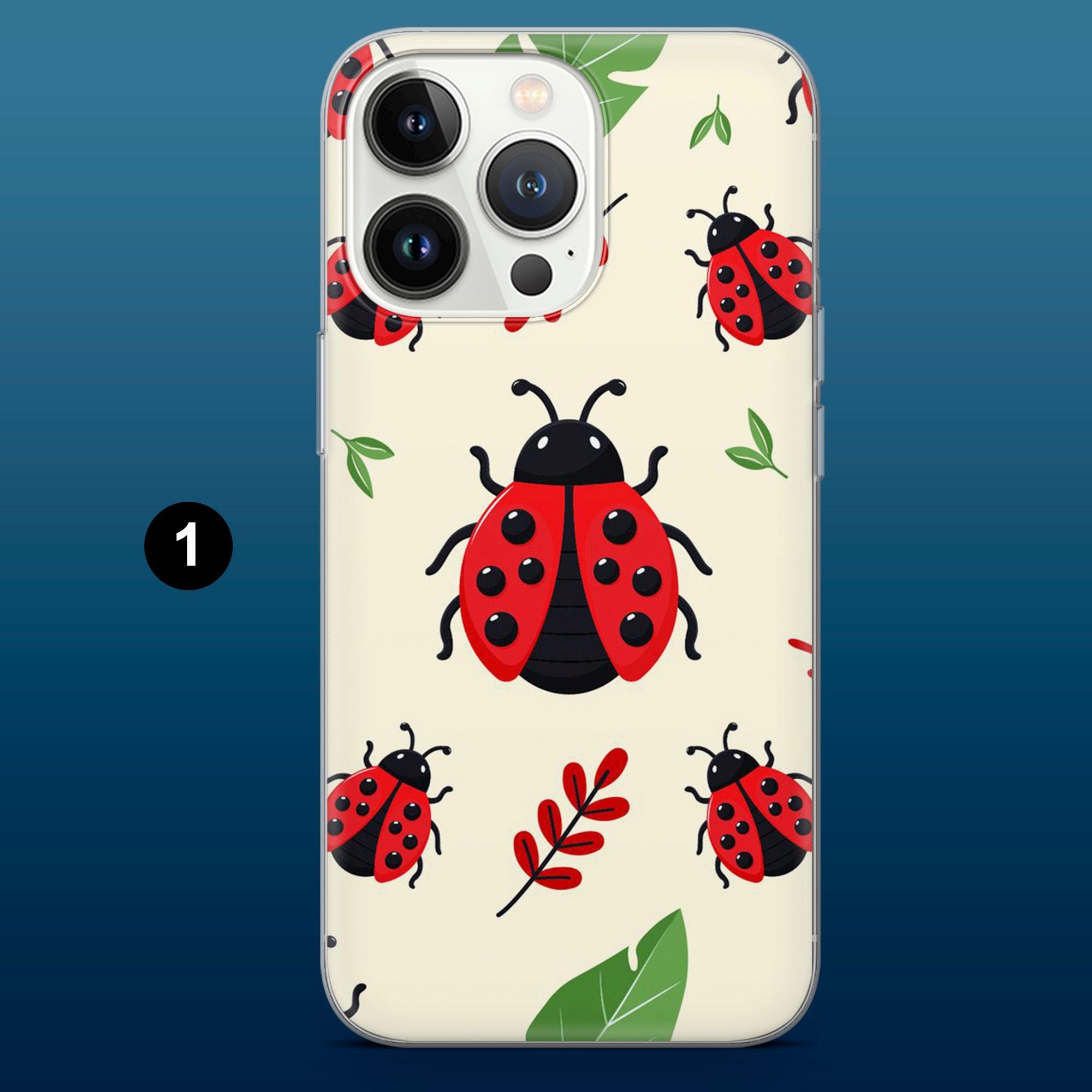 てんとう虫の携帯ケース 赤い昆虫 かわいい虫カバー iPhone 16Pro、15