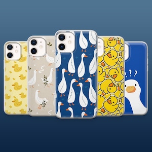 Funny Duck Phone Case Cute Goose Cover for iPhone 16Pro, 15, 14, 13, 12, Samsung S25, S24, S23, S22, A16, A55, A25, Pixel 9Pro, 8