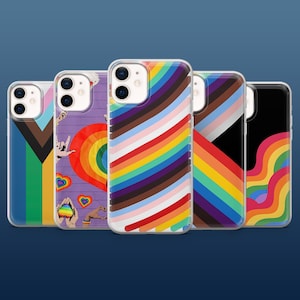 LGBTQ Phone Case Rainbow Pride Cover for iPhone 16Pro, 15, 14, 13, 12, Samsung S25, S24, S23, S22, A16, A55, A25, Pixel 9Pro, 8