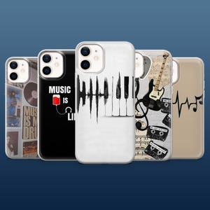 Music Lover Phone Case Guitar Piano Cover for iPhone 16Pro, 15, 14, 13, 12, Samsung S25, S24, S23, S22, A16, A55, A25, Pixel 9Pro, 8
