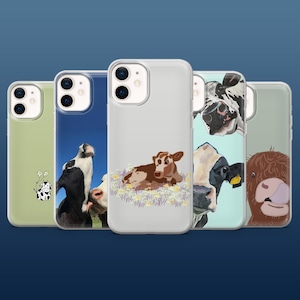 Cow Phone Case Farm Animal Cover for iPhone 16Pro, 15, 14, 13, 12, Samsung S25, S24, S23, S22, A16, A55, A25, Pixel 9Pro, 8