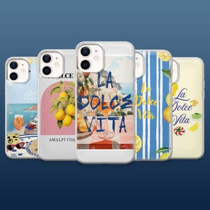 La Dolce Vita-telefoonhoesje Italiaans gezegde zomers Cover voor iPhone 16Pro, 15, 14, 13, 12, Samsung S25, S24, S23, S22, A16, A55, A25, Pixel 9